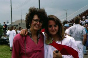 Lisa and her Mom at high school graduation.