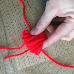 place over tying strand