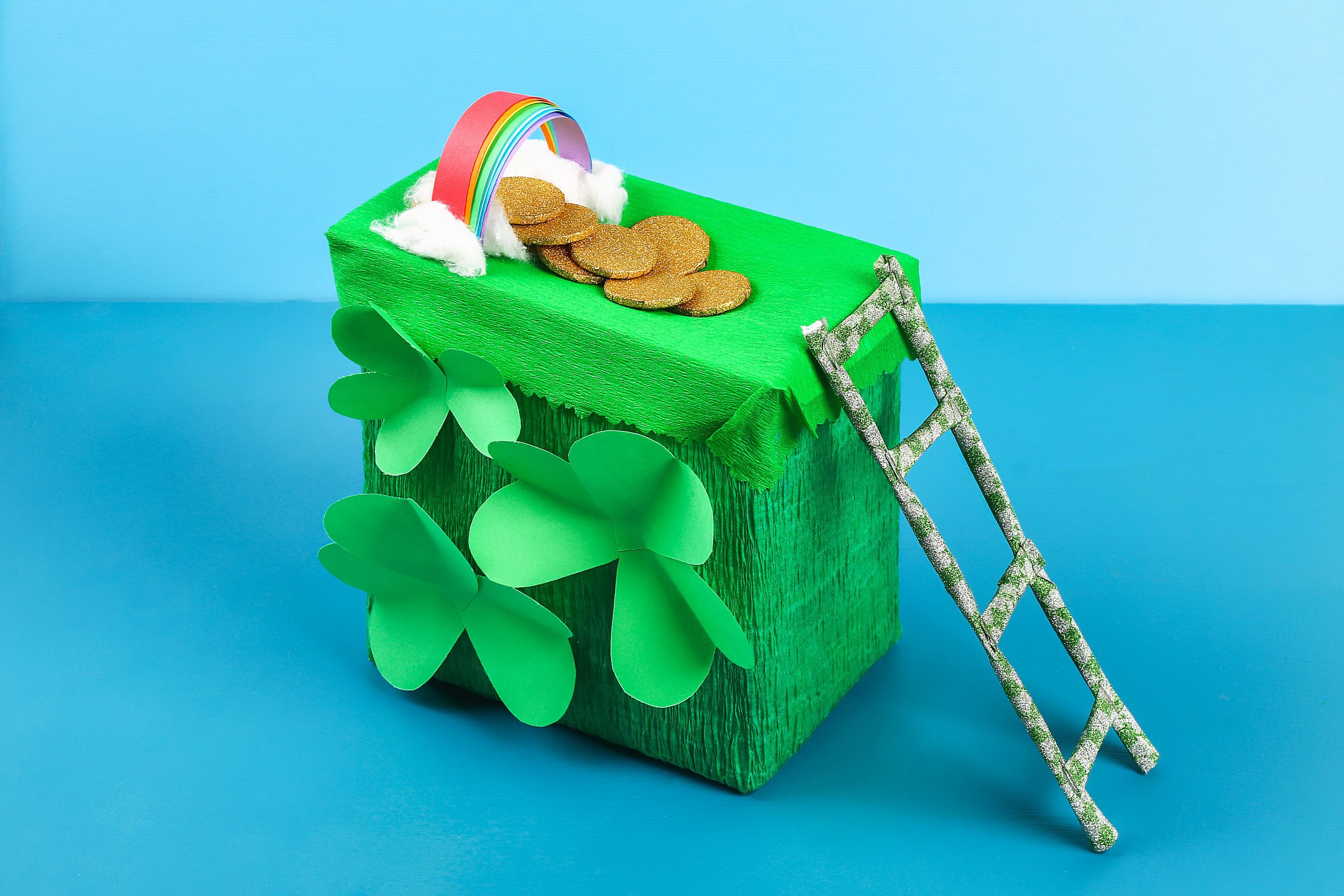 Handmade trap with gold to attract a Leprechaun